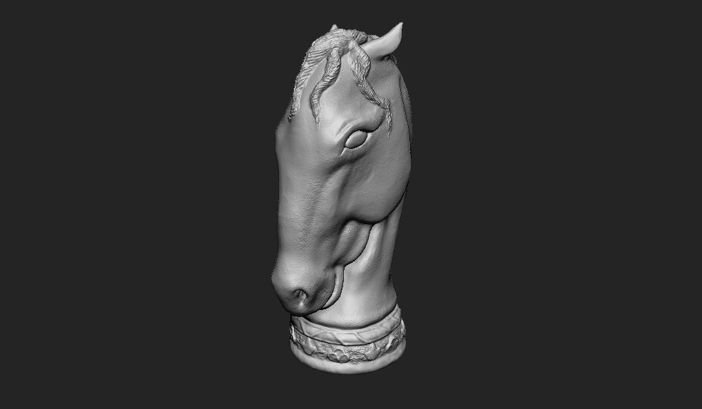 Horse Statue Low-poly 3D model_3