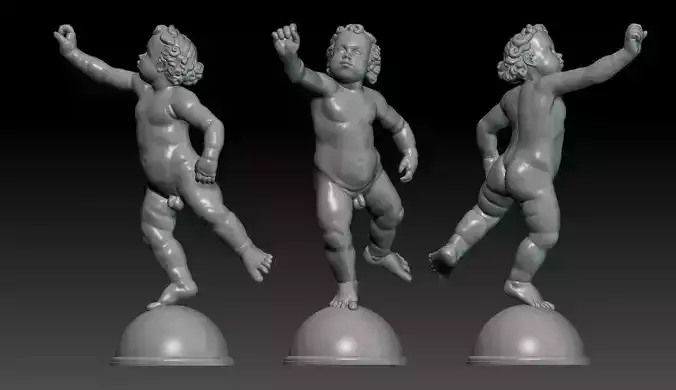 Putto in equilibrio su una sfera  3D model