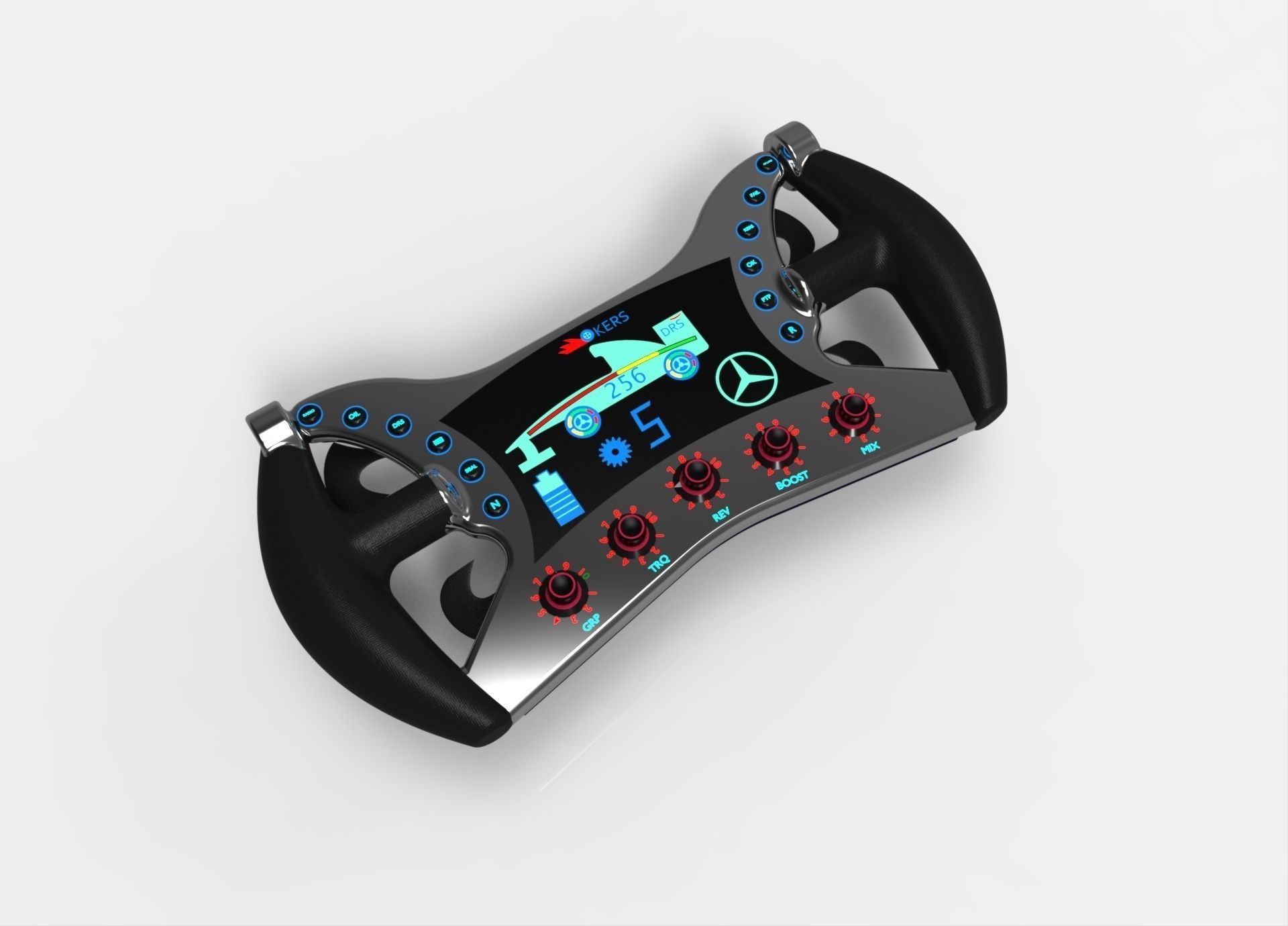 F1 Steering Wheel Free 3D model_10