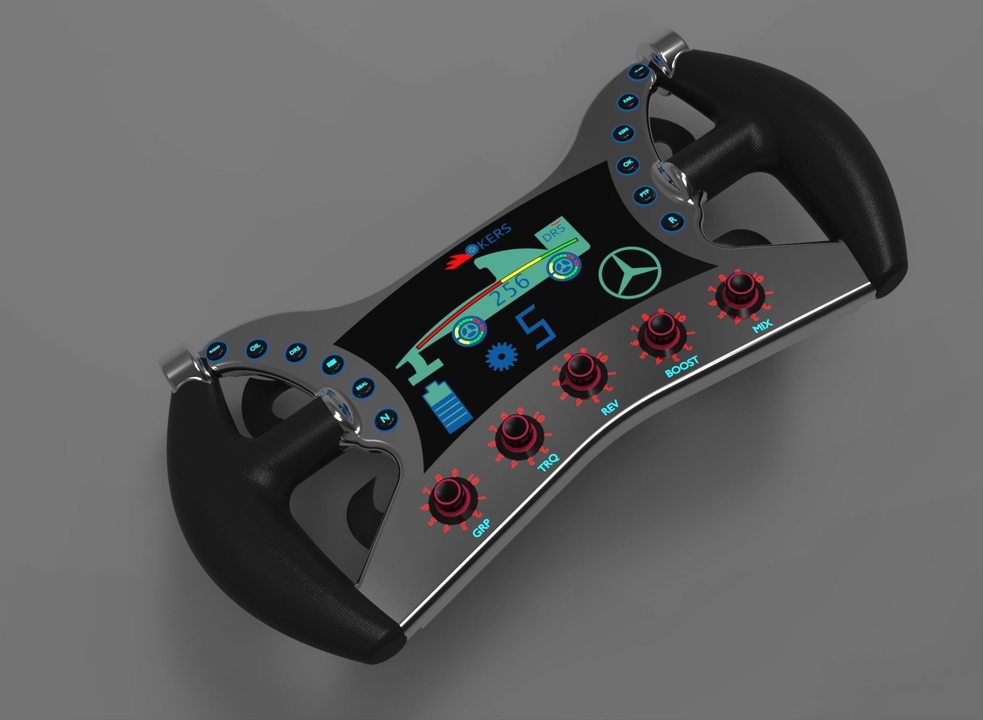 F1 Steering Wheel Free 3D model_8