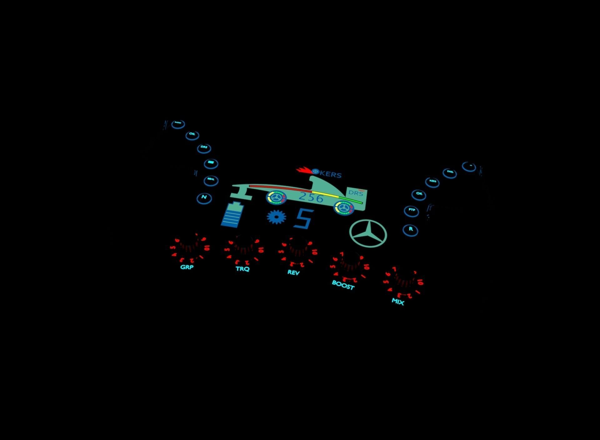 F1 Steering Wheel Free 3D model_13