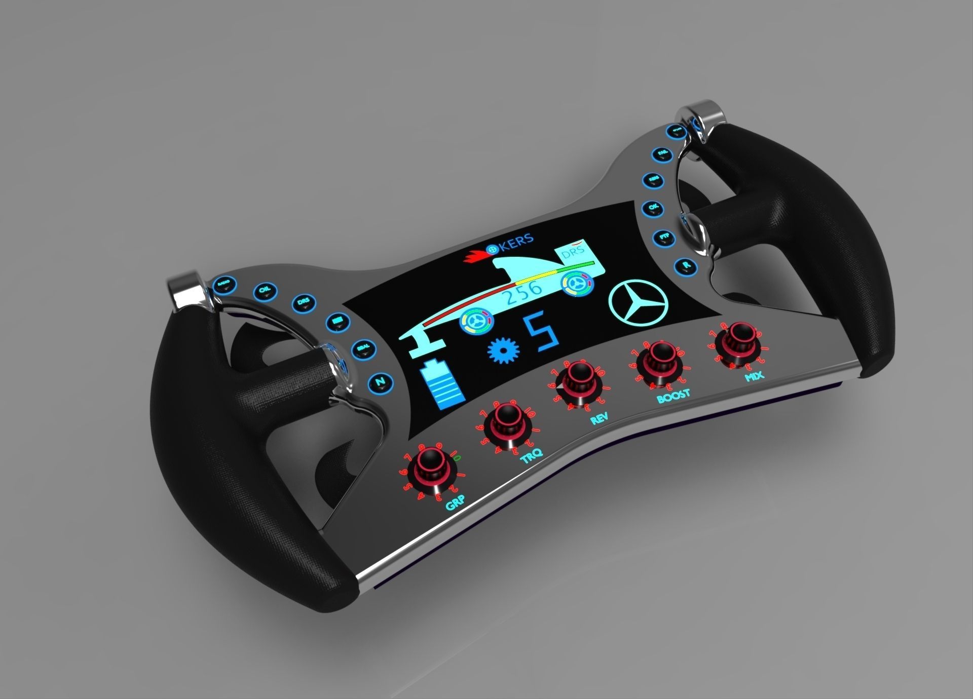 F1 Steering Wheel Free 3D model_9