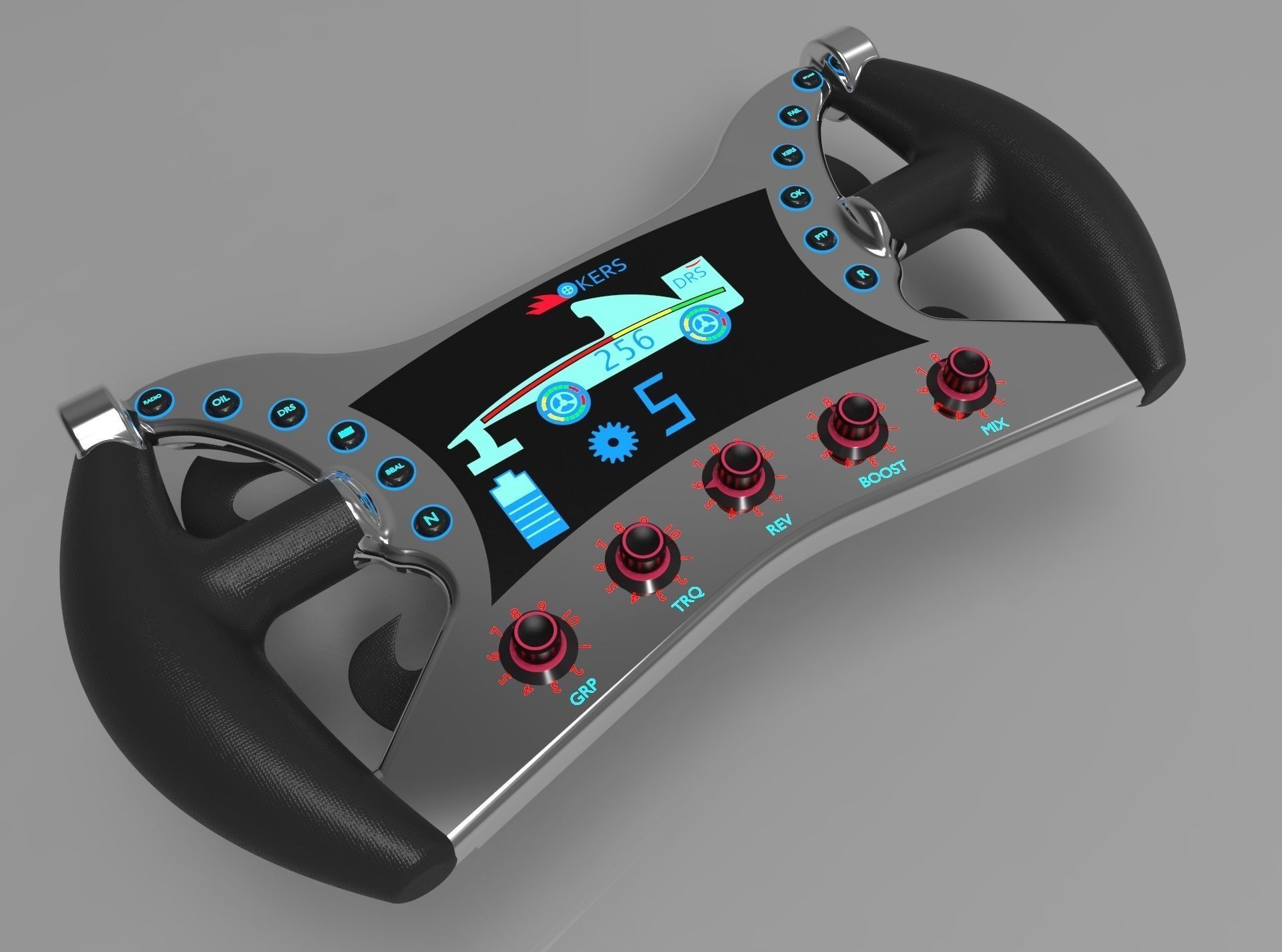 F1 Steering Wheel Free 3D model_2