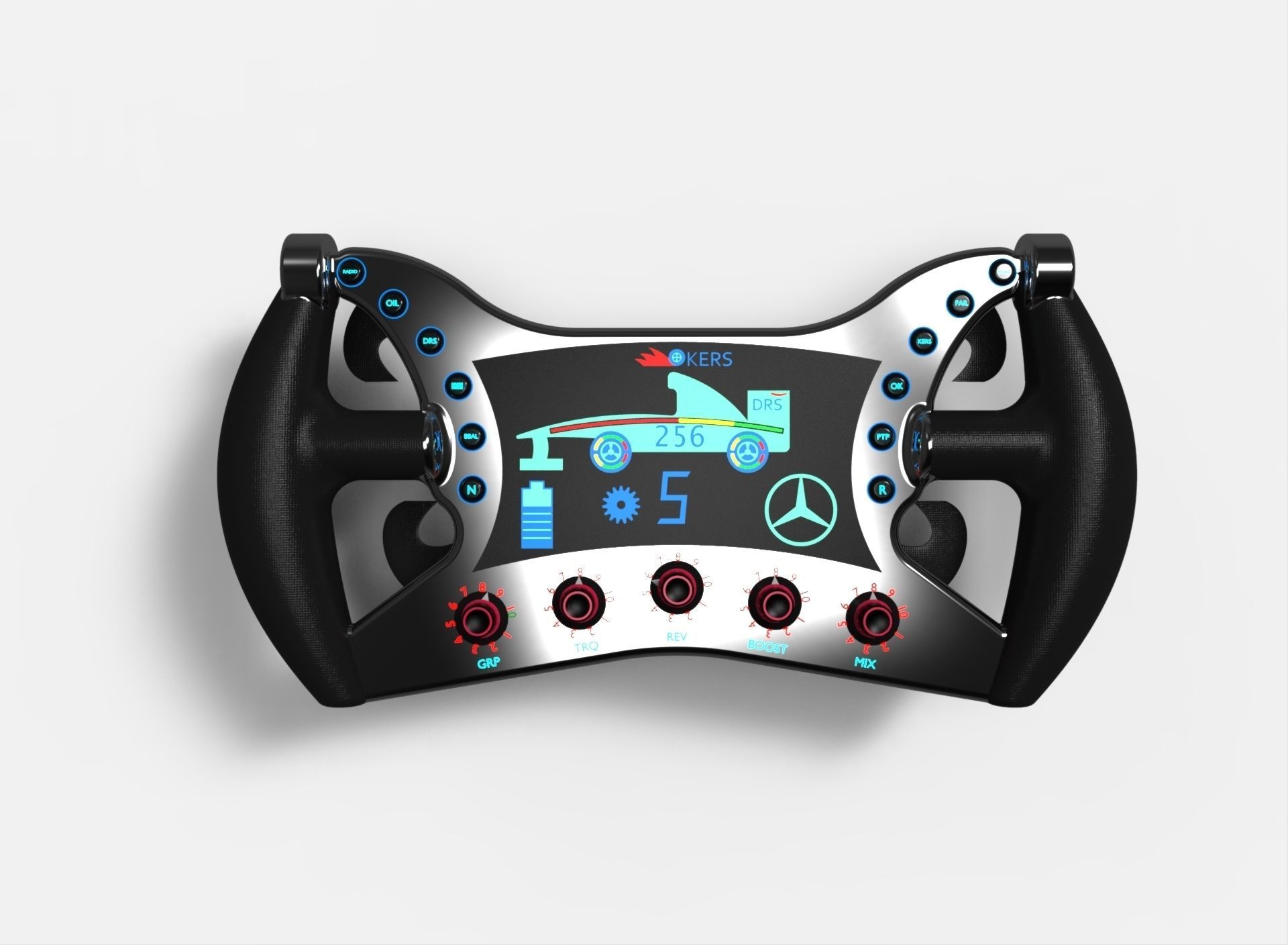 F1 Steering Wheel Free 3D model_6