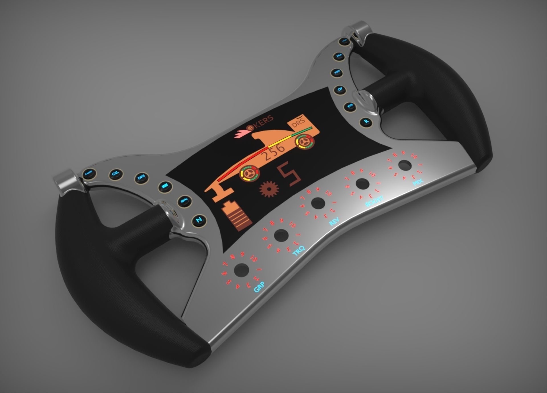 F1 Steering Wheel Free 3D model_3