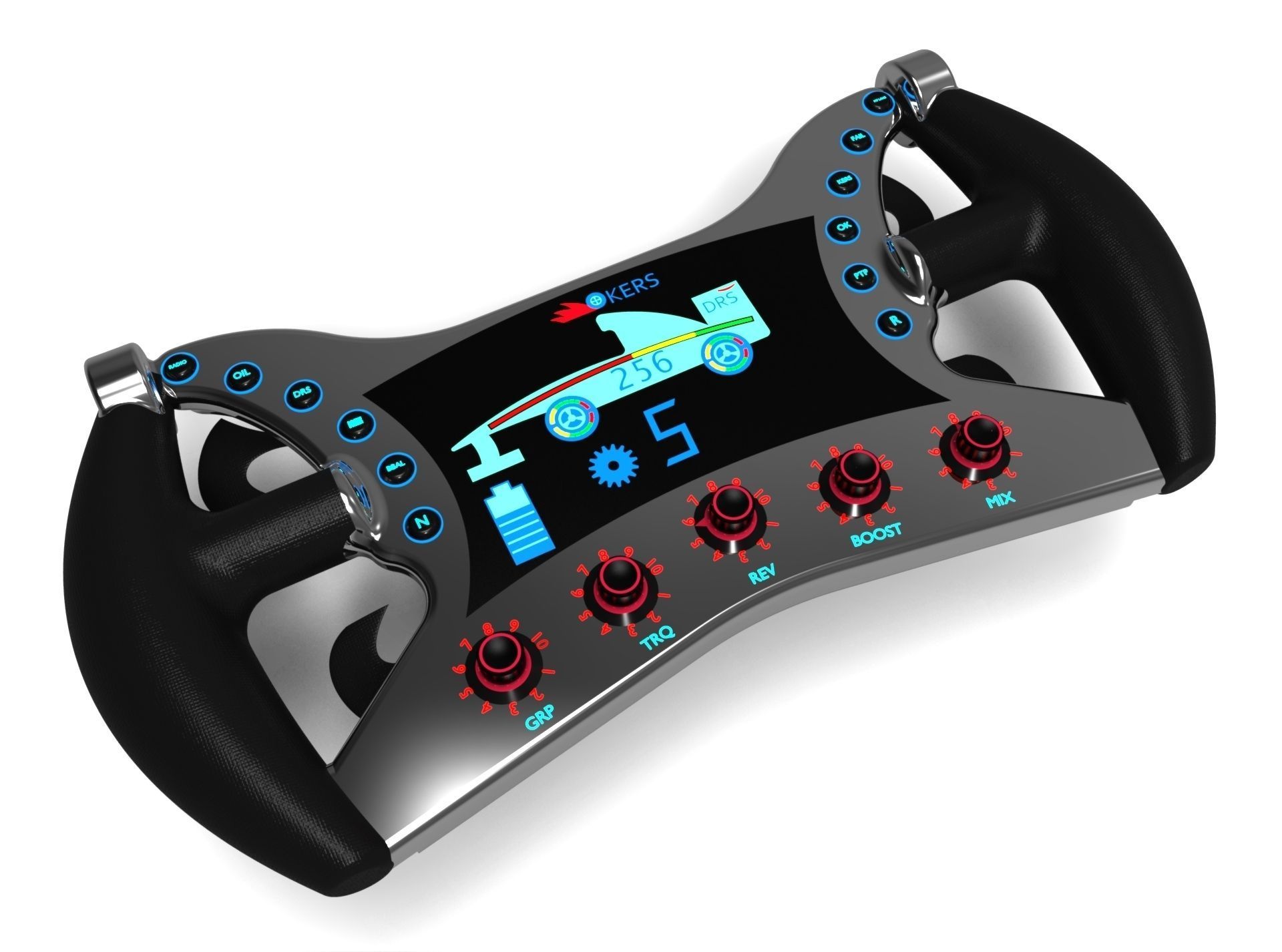 F1 Steering Wheel Free 3D model_1
