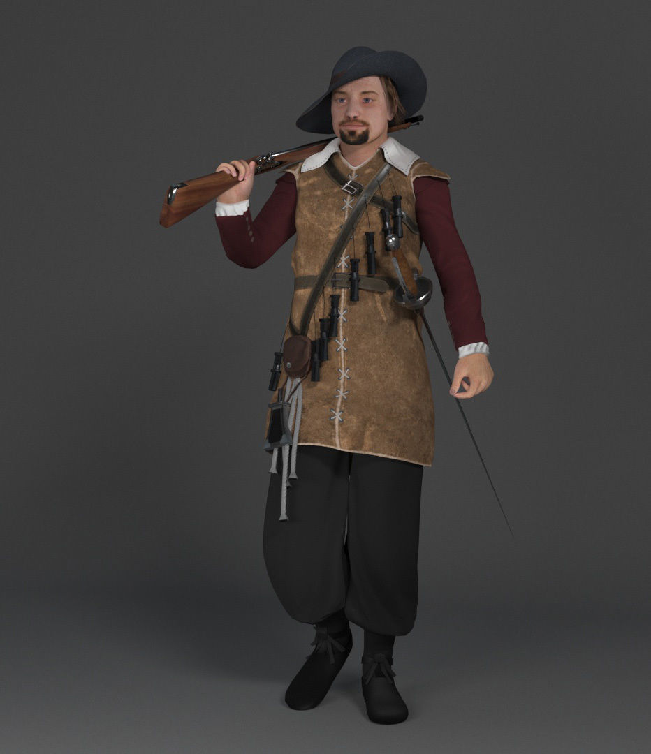 musketeer game model Low-poly 3D model_2