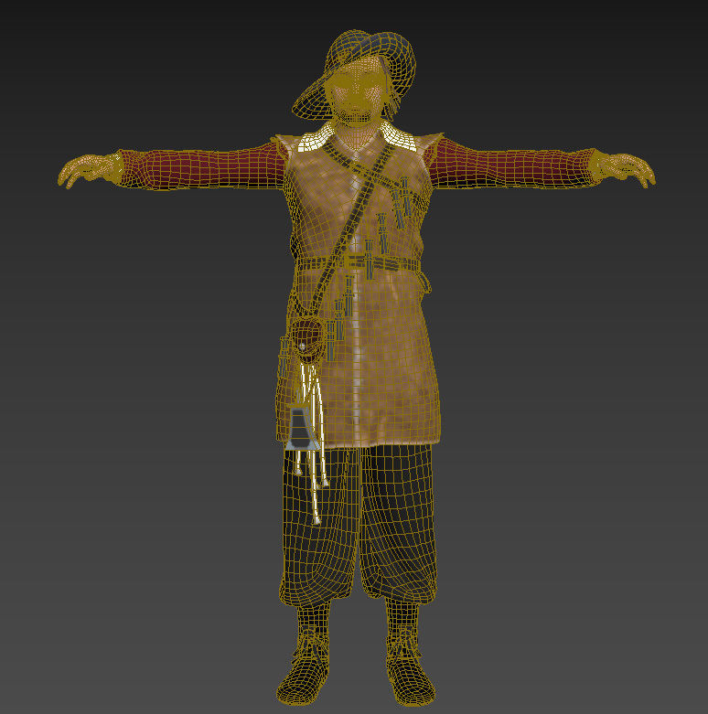 musketeer game model Low-poly 3D model_6