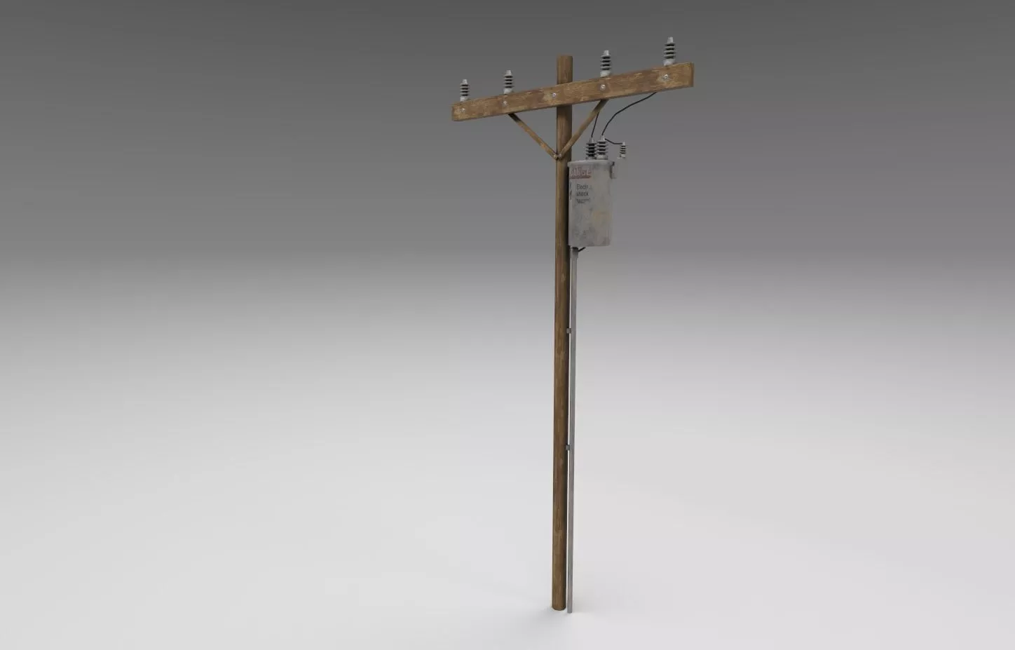 Electric pole Low-poly 3D model