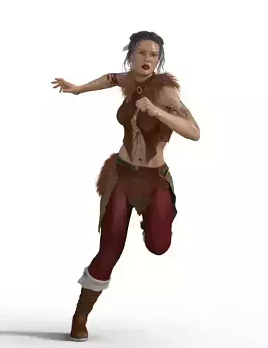 Jenny-Run woman in fur costume running