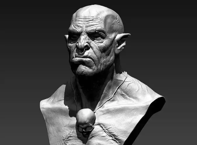 Orc Bust 3D print model