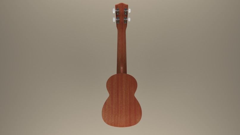 Ukulele wooden 3D model_2