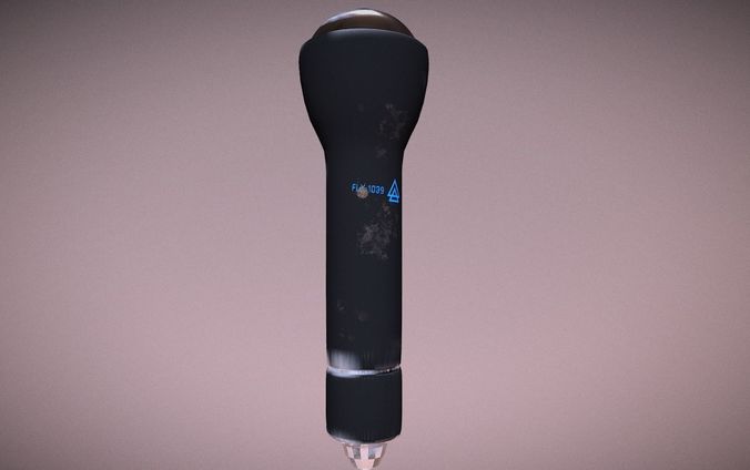 low poly Flashlight stylus pen Free low-poly 3D model