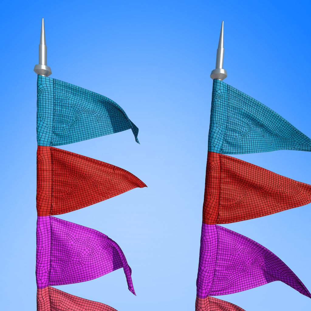 TRIANGLE FLAG ANIMATED 3D model_4