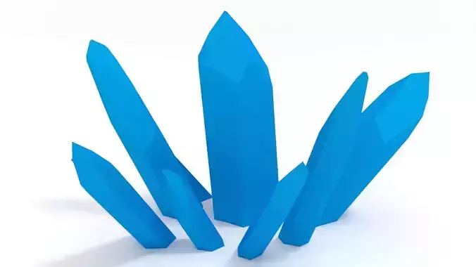 Crystals group of Free low-poly 3D model
