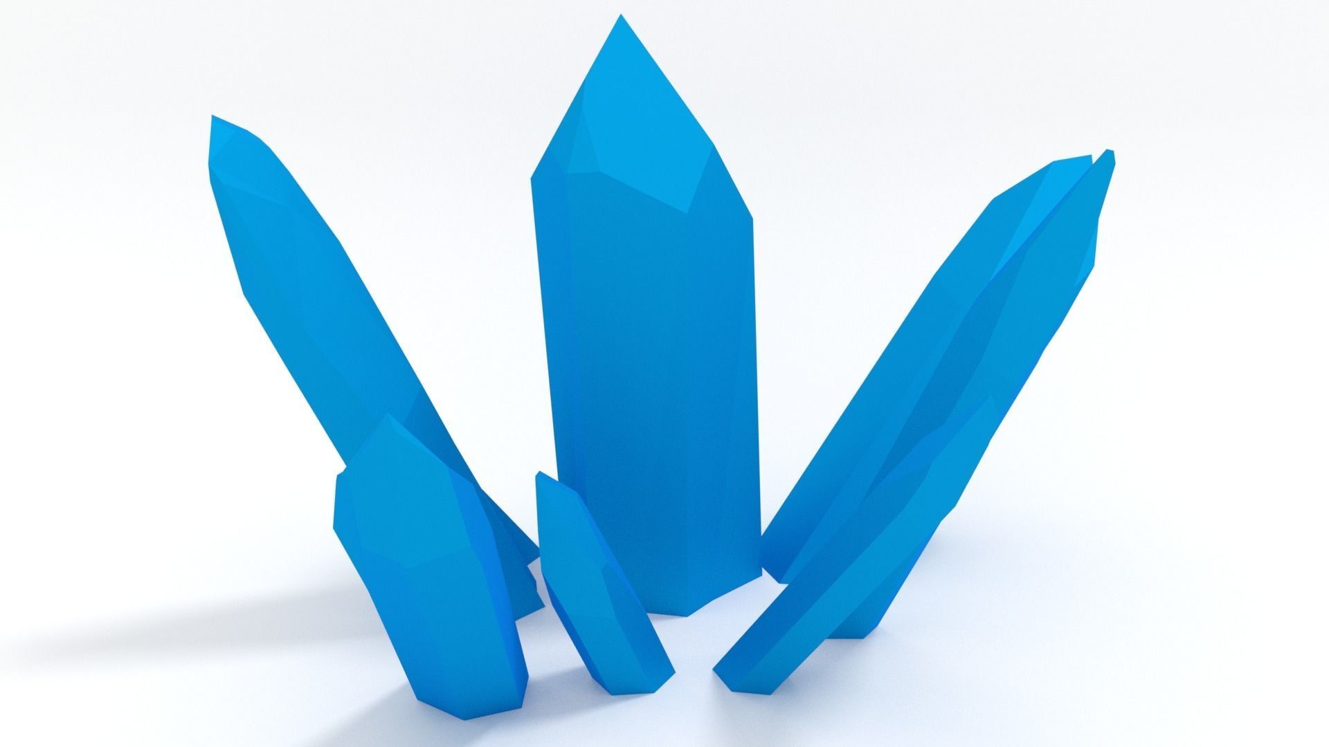 Crystals group of Free low-poly 3D model_2