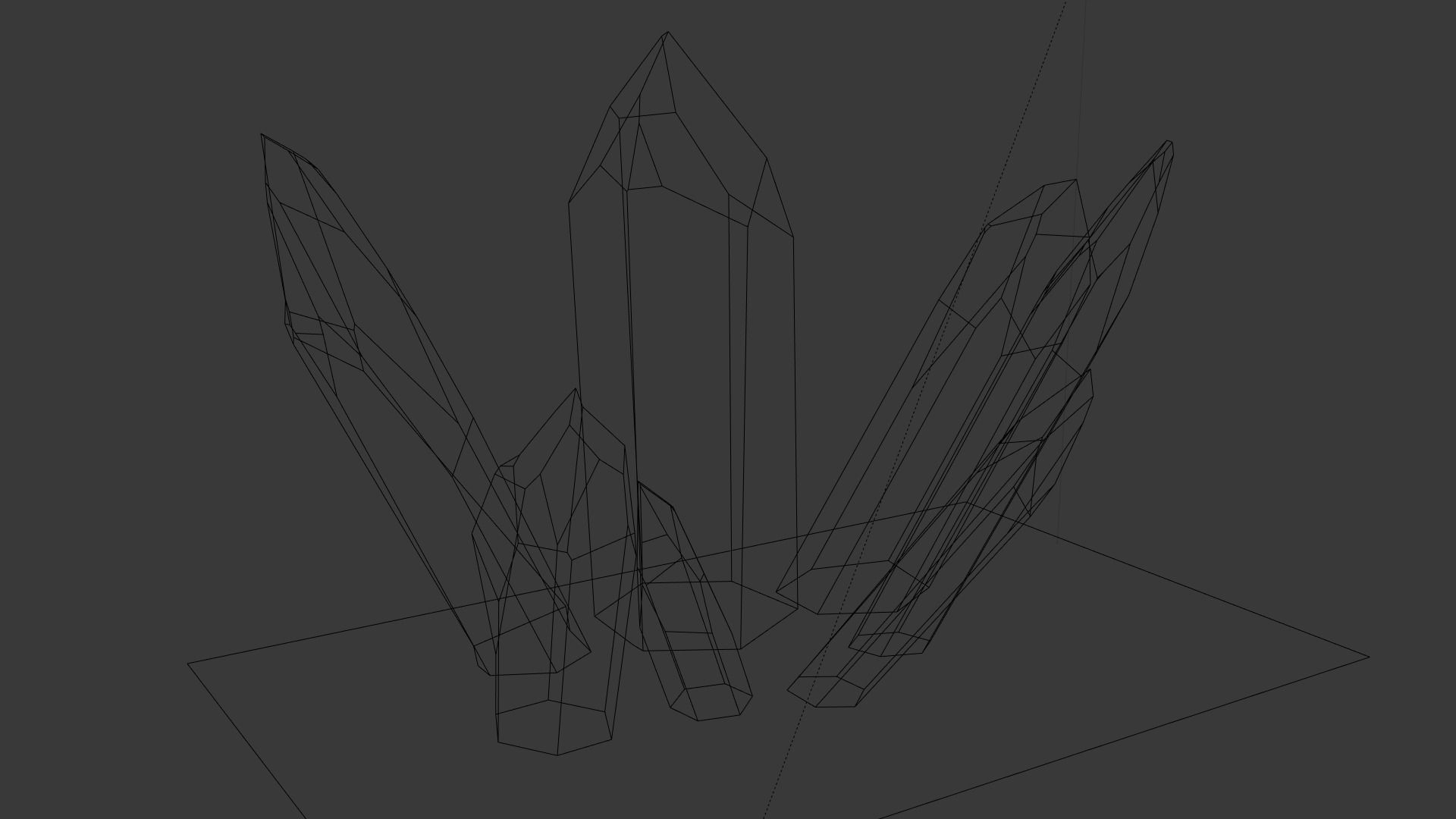 Crystals group of Free low-poly 3D model_6