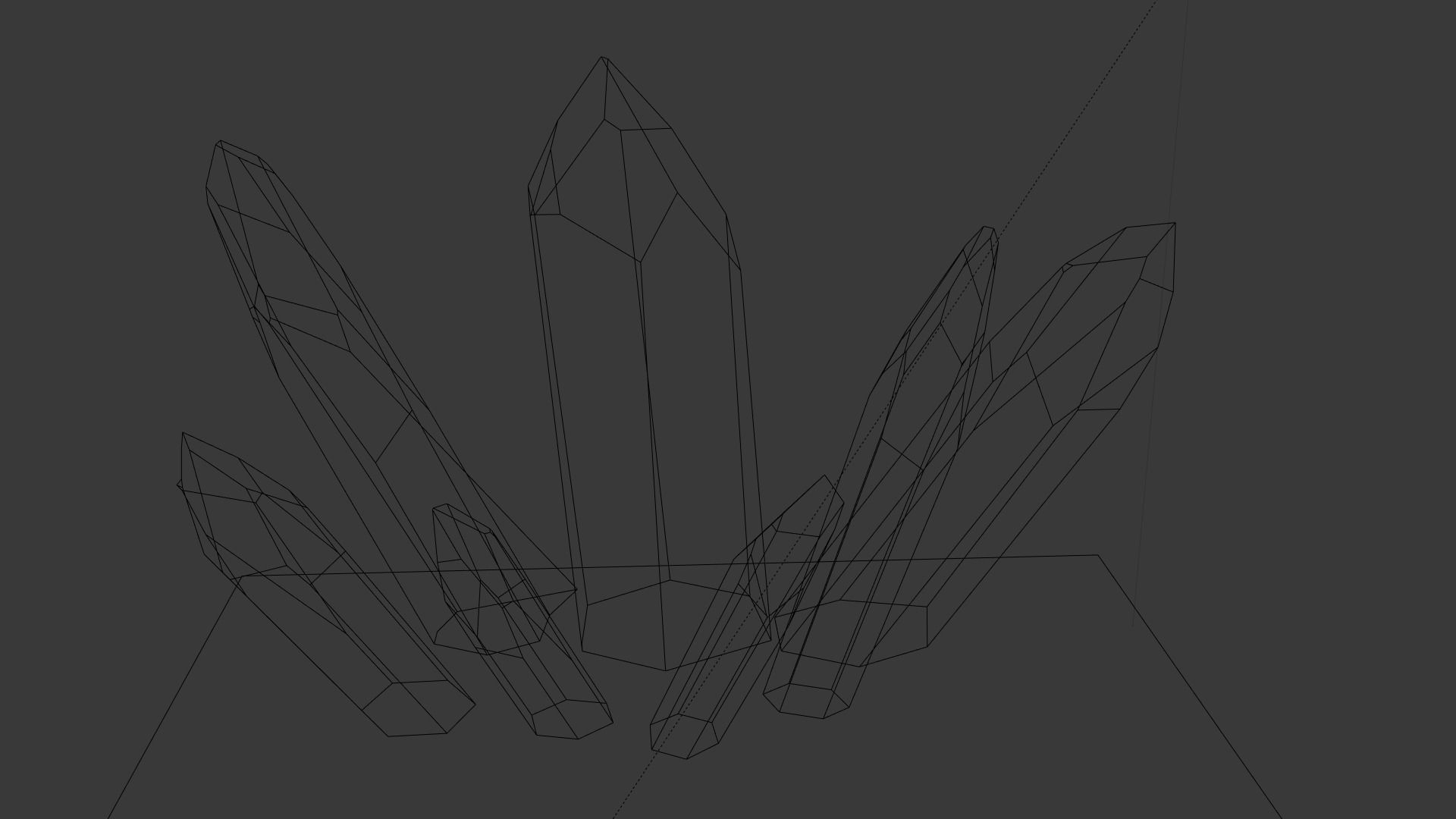 Crystals group of Free low-poly 3D model_7
