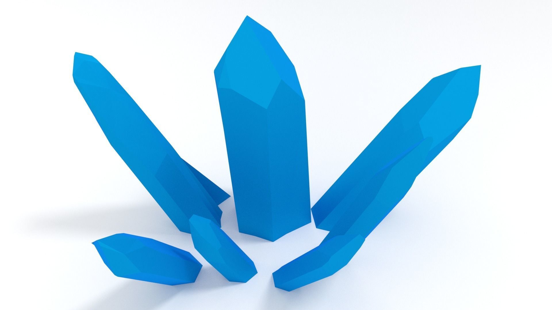 Crystals group of Free low-poly 3D model_3