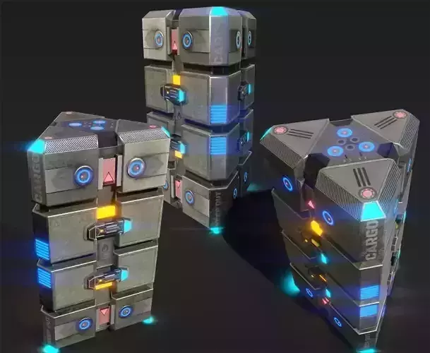 Sci fi machine - Cyberpunk design - PBR Low-poly 3D model