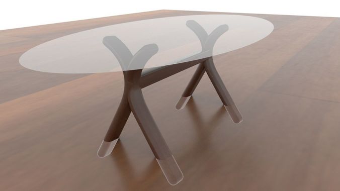 table with two legs and glass top Low-poly 3D model