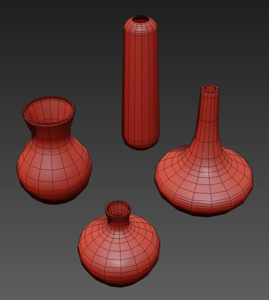 RH MATTE WHITE GLASS VASE COLLECTION Set-02 3D model_3