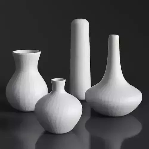 RH MATTE WHITE GLASS VASE COLLECTION Set-02
