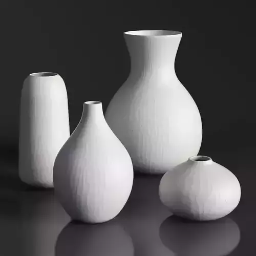 RH MATTE WHITE GLASS VASE COLLECTION Set-01