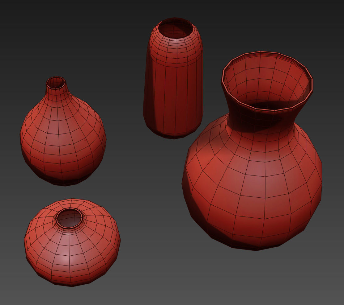 RH MATTE WHITE GLASS VASE COLLECTION Set-01 3D model_3