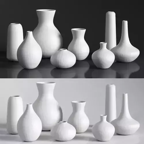 RH MATTE WHITE GLASS VASE COLLECTION