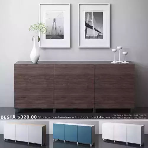 BESTA Storage combination with doors collection 3D model