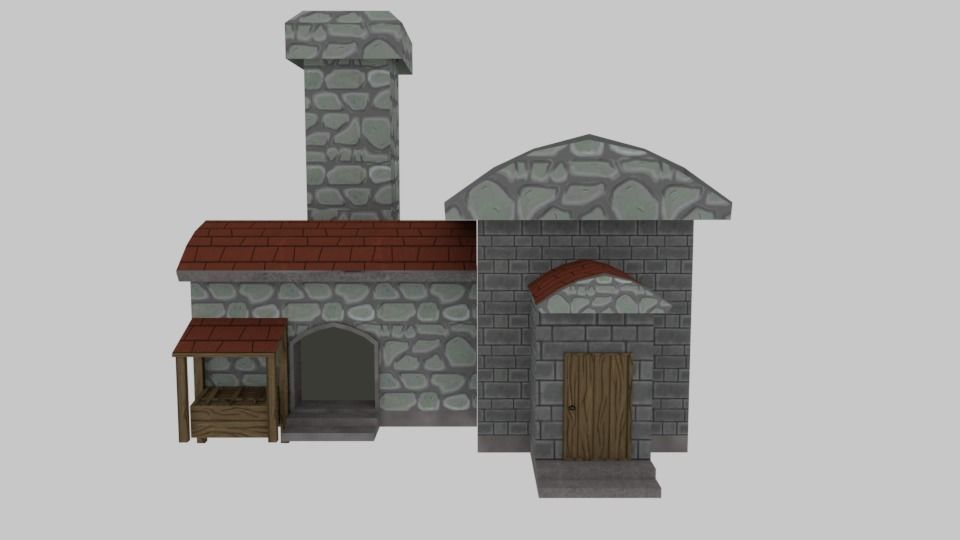 Medieval Fantasy House - Game Pack Low-poly 3D model_6