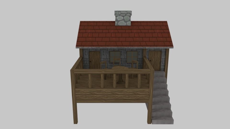 Medieval Fantasy House - Game Pack Low-poly 3D model_15