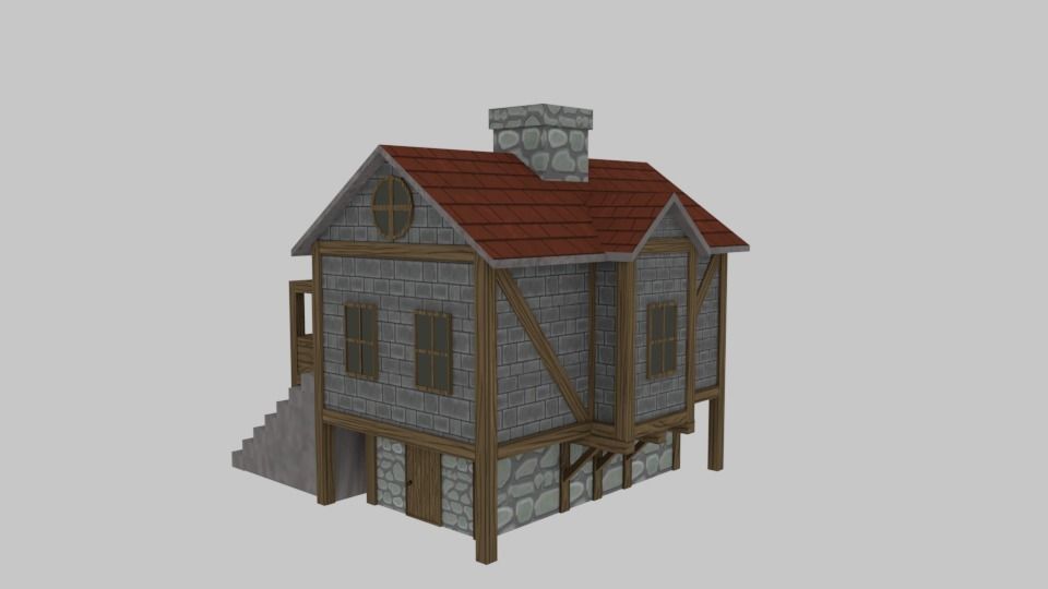Medieval Fantasy House - Game Pack Low-poly 3D model_16