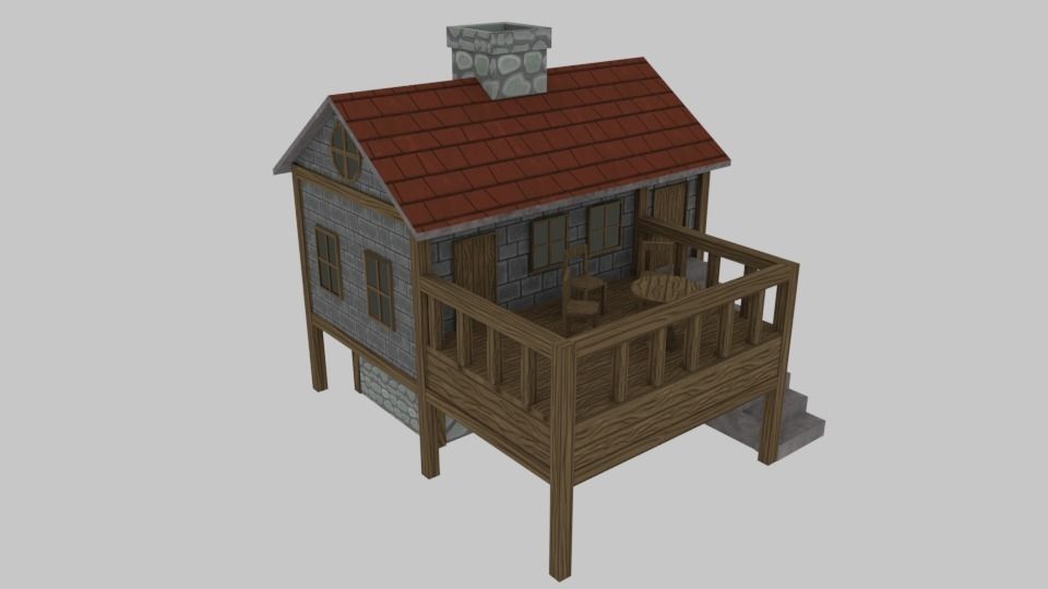 Medieval Fantasy House - Game Pack Low-poly 3D model_17