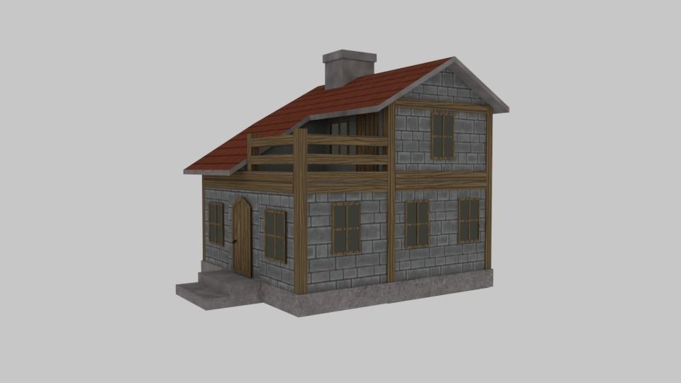 Medieval Fantasy House - Game Pack Low-poly 3D model_8