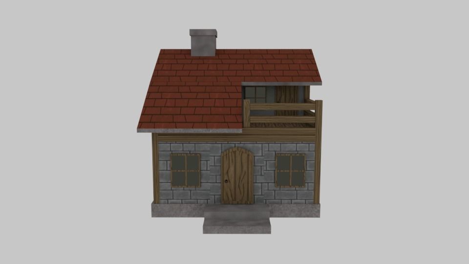 Medieval Fantasy House - Game Pack Low-poly 3D model_7