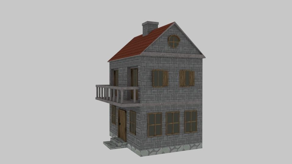 Medieval Fantasy House - Game Pack Low-poly 3D model_13
