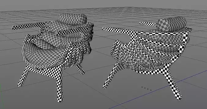 Shell Chair interior scene 3D model 7