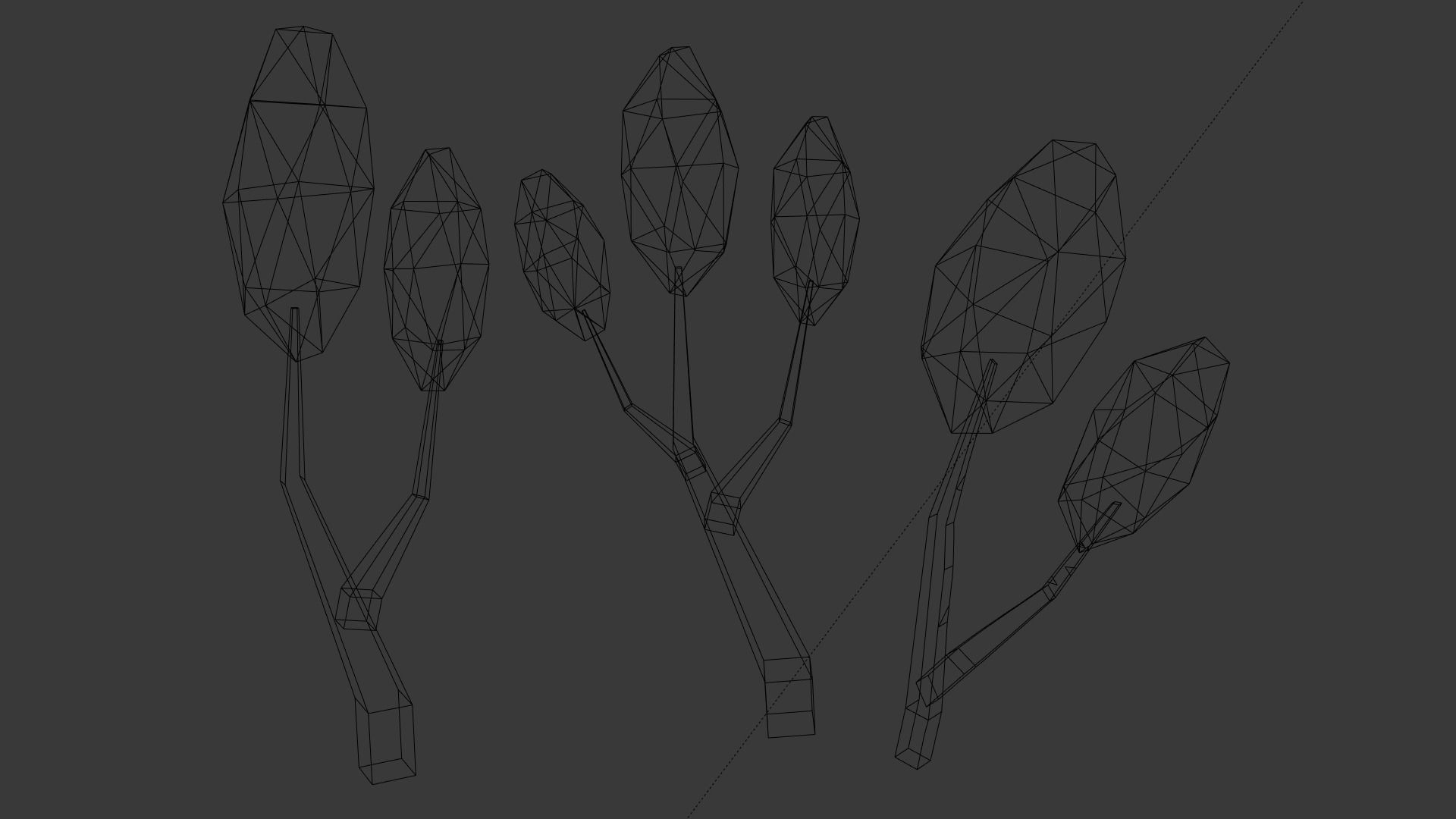 Birch Tree Low-poly 3D model_8