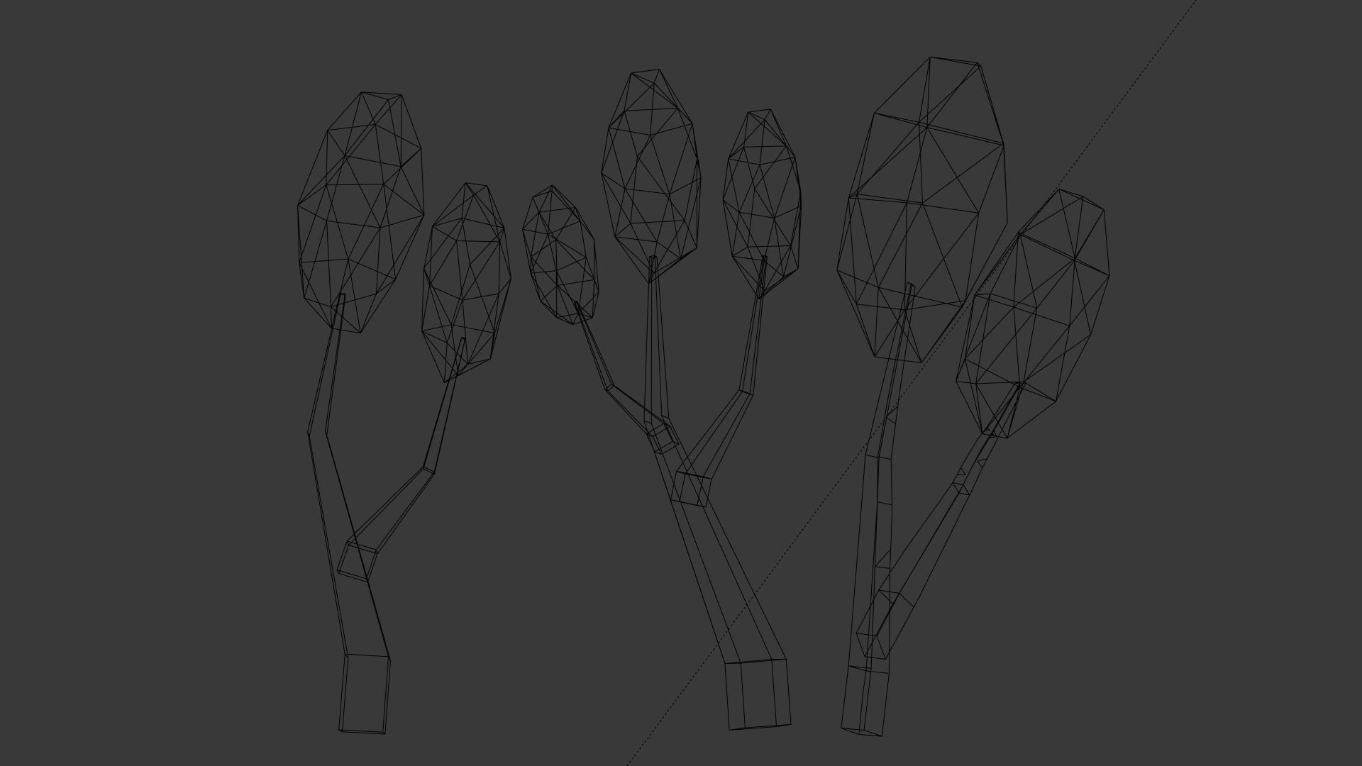 Birch Tree Low-poly 3D model_9