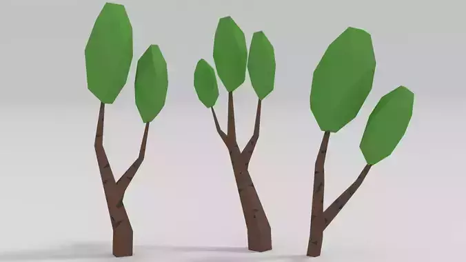 Birch Tree Low-poly 3D model