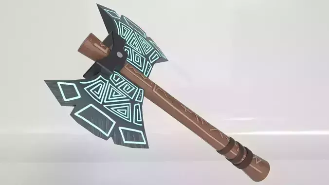 Runic Axe Low-poly 3D model