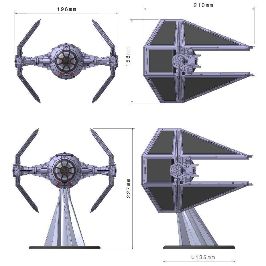 STAR WARS TIE INTERCEPTOR Detailed and printable 3D print model_2