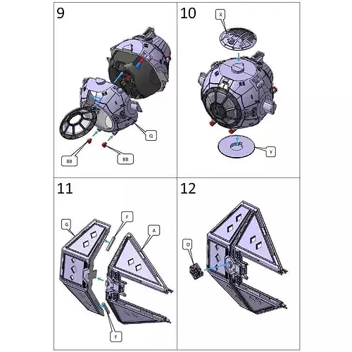 STAR WARS TIE INTERCEPTOR Detailed and printable 3D print model 2