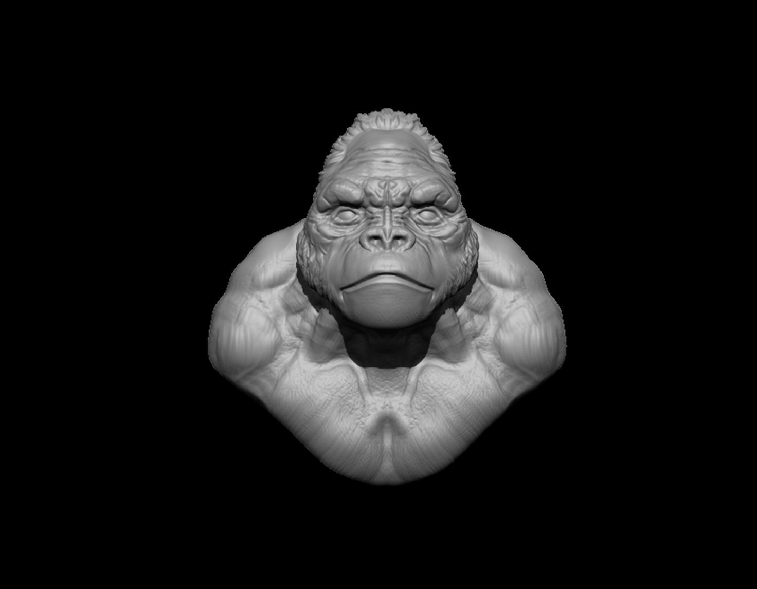 Bust of Garilla  3D print model_8