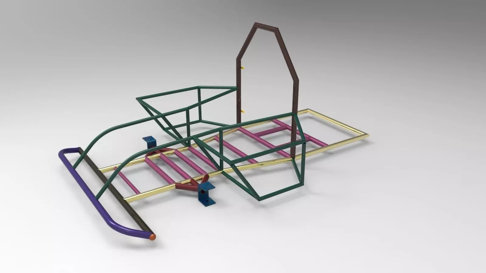 Go-Kart Chassis Free 3D model_0