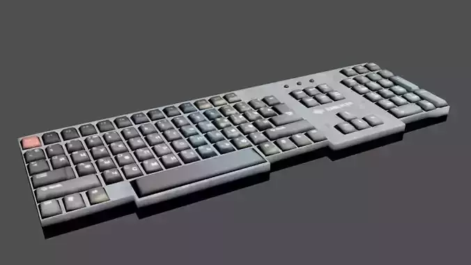 keyboard on desk Low-poly 3D model