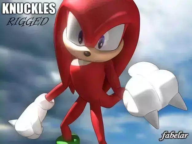 Knuckles rigged 3D model
