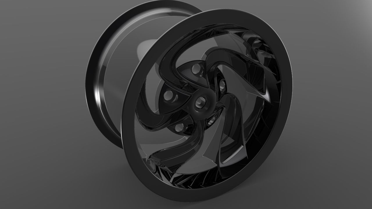 Go-Kart Tyre Rim 3D model_2